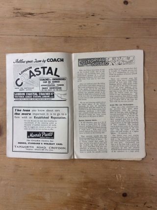 Crystal Palace V Swindon Town vintage football programme 17th Sept 1938 3