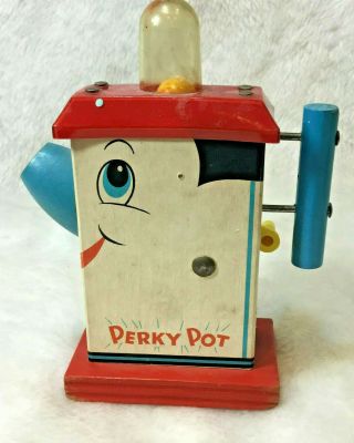 Vintage 686 Perky Pot 1958 Cute Coffee Pot Toy Wood