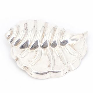 Vtg Sterling Silver - Mexico Taxco Solid Leaf Pendant Brooch Pin - 20.  5g