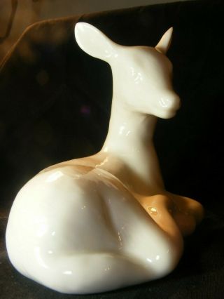 Lenox Christmas or year round Deer Vintage White laying 3.  75x4.  5 elegant beauty 3