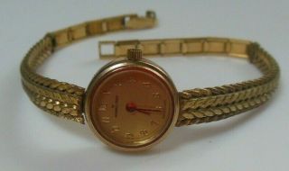 Vintage Hamilton Ge Ladies Swiss Quartz Watch 10k Gf Duchess 1/40 10k Rgp Band