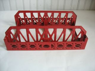 Vintage Lionel 270 Red Bridge 10 " Pre - War " O " Gauge Model Train Toy