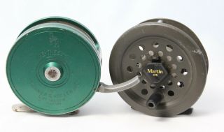 2 Vintage Fly Fishing Reels - P&k Re - Treev - It And Martin Model 65 Operational