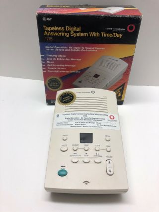 Vintage At&t Tapeless Digital Answering Machine System Time/day 1715 Tapeless