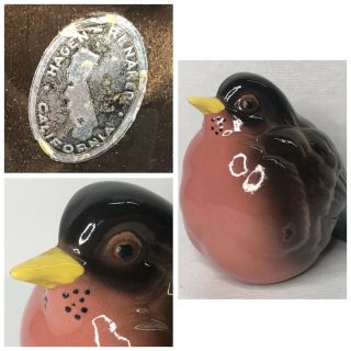 Hagen Renaker California 2.  75” Robin Bird Vintage Ceramic With Sticker