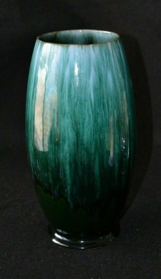 Vintage Blue Mountain Pottery Tall Vase Green and Blue Canada 5
