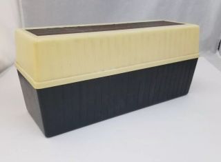 Vintage 8 Track Tape Storage Case Holds 12 Tapes Plastic W Lid 12.  5 " X5.  5 " X5 " Box