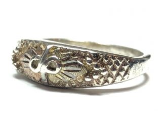 Vintage Ladies Black Hills Sterling Silver & 12k Gold Ring - Size 5.  75