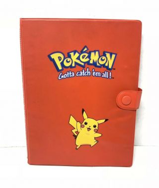 Pokemon Vintage Red Pikachu Card Album Binder - 4 Pocket Fast