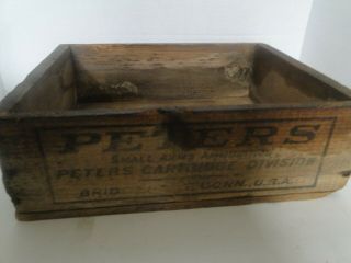 Peters Cartridge Wooden Ammo Box (small Arms Ammunition) Sturdy Box