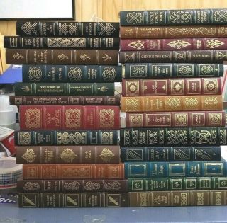 25 Full Leather Books By Easton Press - 100 Greatest Books Ever Written