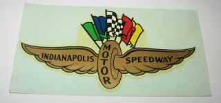 Vintage Indianapolis Motor Speedway Decal Wings Wheel Flags Chicago Shipp