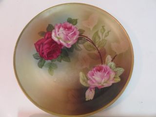 Handpainted Roses Collector Plate Decorative Vintage Made In Germany 6 "