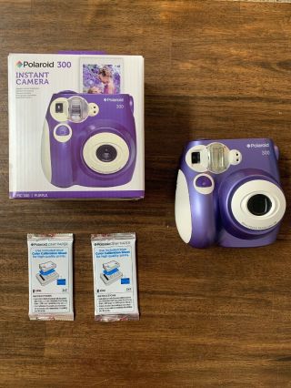 Polaroid Pic - 300 Instant Film Camera (purple) With Two Packages Of Film