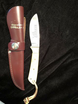 Vintage Precise Deerslayer Lites Fixed Blade Knife 440 (japan) W/ Sheath