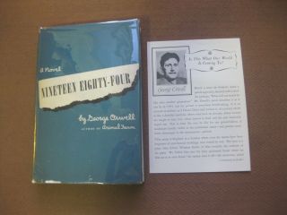NINETEEN EIGHTY - FOUR by George Orwell - 1st edition stated HCDJ 1949 $3.  00 4