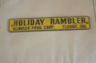 Vintage Holiday Rambler Travel Trailer Emblem