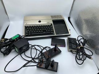 Texas Instruments Ti - 99/4a Computer With Joysticks Power Adapter Game And Video