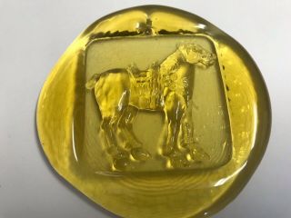 Pressed Glass Suncatchers Vintage Variety Yellow Horse Museum Art