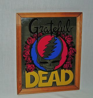 Vtg 80s Grateful Dead Steal Your Face Roses Carnival Mirror Prize 9 " X 11 "