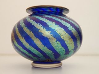 Vintage Isle Of Wight Iridescent Glass Vase