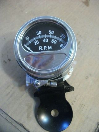 Vintage Rpm Tachometer Gauge Hot - Rod Racing,