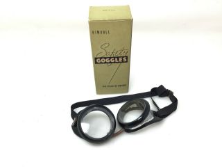 Vintage Nos Kimball Safety Goggles Knucklehead Panhead Indian Motorcycle