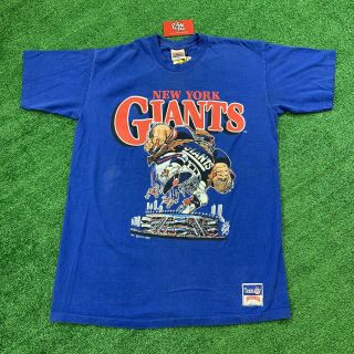 Vintage 1990 Nfl Nutmeg Mills York Giants Graphic T Shirt Made In Usa Xl