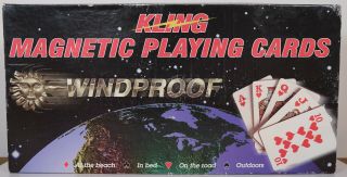 Vintage Kling Magnetic Playing Cards Game Board Windproof Usa With Extra Deck