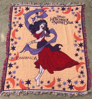 Vtg Beacon Blanket Throw Disney Hunchback Of Notre Dame Esmerelda Made In Usa