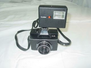 Vintage Rolleiflex Sl26 Camera With Zeiss Lens & Flash