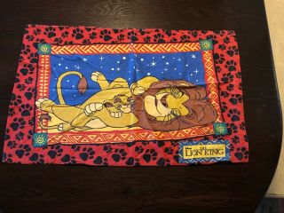 Disney Lion King Pillow Case Vintage Flannel Simba And Mufasa 90s 1990s