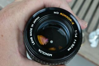Minolta Md Rokkor - X F=50mm 1.  4 Low Light Fast Prime Lens