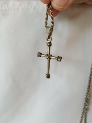 Vintage Taxco Sterling Silver Cross Pendant Marked TL - 76 MEXICO 925,  20 