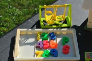 Vintage Fisher Price Little People Play Family School 923 1971 Set Letters 3