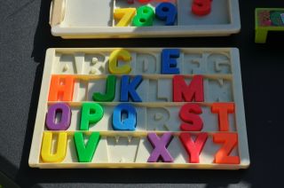 Vintage Fisher Price Little People Play Family School 923 1971 Set Letters 4