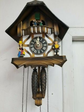 Vintage Cuendet Black Forest Swiss Musical Cuckoo Clock Made In Germany For Part