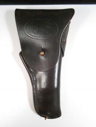 Vintage Leather U.  S.  Military Flap Pistol Holster - Warren Leather - Brown /black