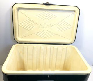 Vintage Green Thermos Metal Cooler Ice Chest USA With Bottle Opener Handles 8