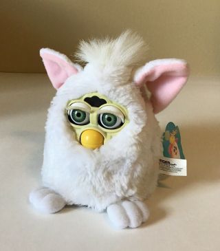Vintage Furby Babies 70 - 940 White Pink Ears Tags 1999 90s Baby