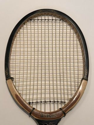 Vintage Tennis Racquet Wilson Advantage Wood wooden with cover and racquet press 4