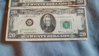 1969 $20 star note bill currency jackson vintage money chicago 2