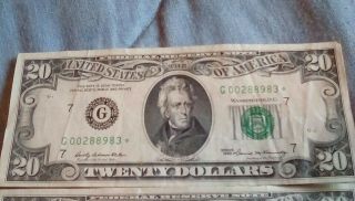 1969 $20 star note bill currency jackson vintage money chicago 3