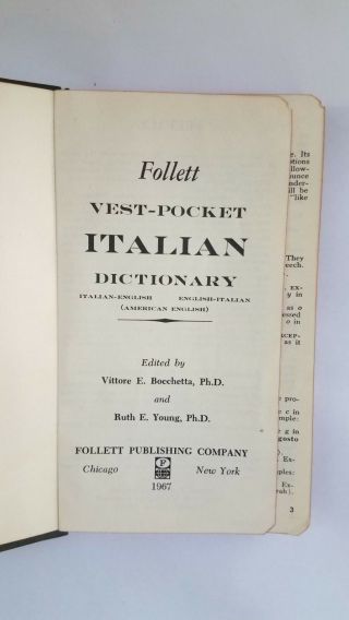 Vintage Follett Italian Vest Pocket Dictionary & Conversation Guides - 2 Books 3