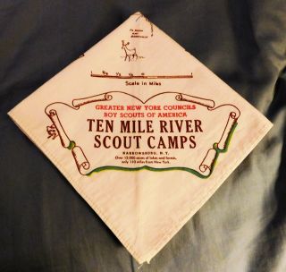 Boy Scout Ten Mile River S.  R.  Vintage Beige N/c W/map Gnyc