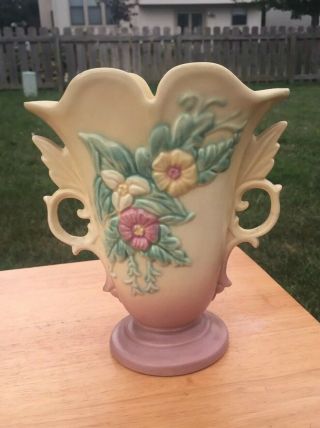 Vintage Hull Art Pottery Wildflower Vase Matte Finish W - 9 8.  5 " - Vase 1
