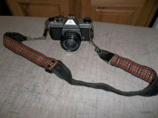 Vintage Asahi Pentax K 1000 35 Mm Camera & Smc Pentax M 1:2 50 Mm Lens W/ Strap