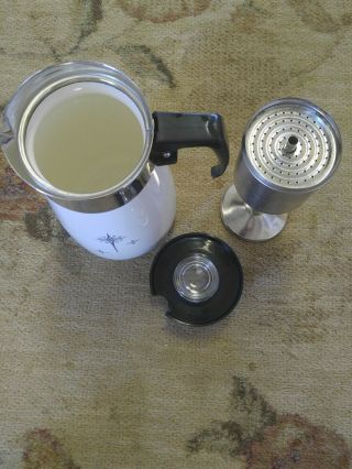 Vintage Corning Ware 9 cup Atomic Starburst Star Percolator Stove Top Coffee Pot 2