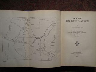 HOOD ' S TENNESSEE CAMPAIGN - 1929 FIRST EDITION - CIVIL WAR - NEALE PUBLISHING 4