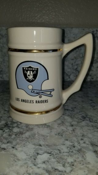 Vintage Nfl Los Angeles Raiders Beer Mug Stein Ceramic Made In The Usa